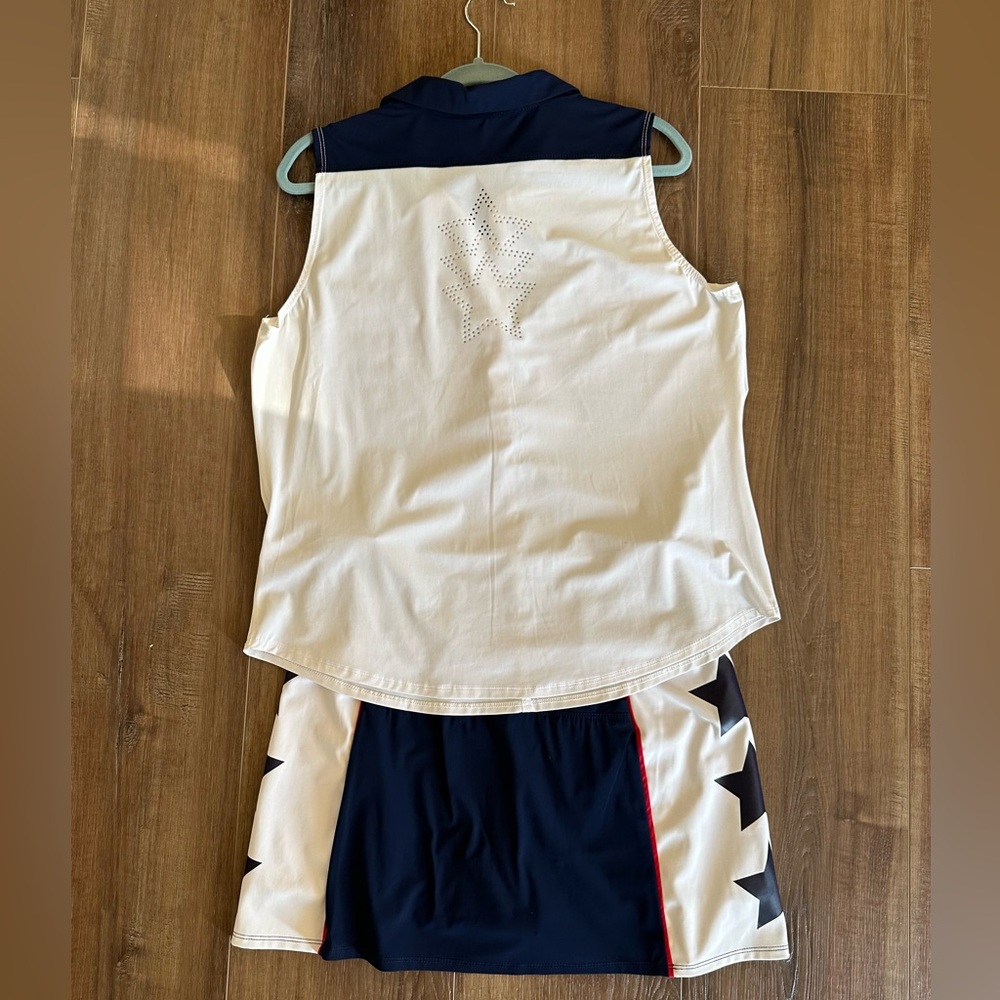 Foray Golf America Star Stripe Skort and Top - Size L - Picture 3 of 12